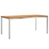 vidaXL Esstisch 180x90x75 cm Massives Teakholz und Edelstahl