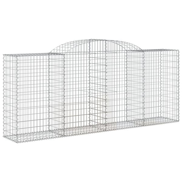 vidaXL Gabionen mit Hochbogen 13 Stk 300x50x120/140cm Verzinktes Eisen
