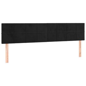 vidaXL Kopfteile Schwarz 200x5x78/88 cm Samt