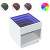 vidaXL Couchtisch mit Infinity-LED Wei&szlig; 50x50x50 cm