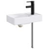 vidaXL Waschbecken mit Wasserhahn und Abfluss Matt Schwarz