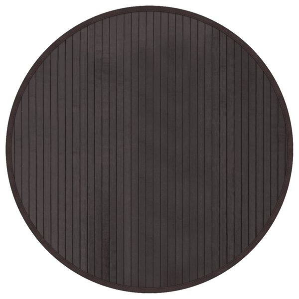 vidaXL Teppich Rund Dunkelbraun 60 cm Bambus