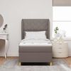 vidaXL Boxspringbett mit Matratze Dunkelgrau 90x190 cm Taupe Stoff