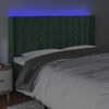 vidaXL LED Kopfteil Dunkelgr&uuml;n 183x16x118/128 cm Samt