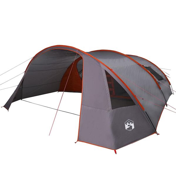 vidaXL Tunnelzelt f&uuml;r 6 Personen Grau und Orange 700 x 590 x 215 cm