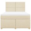 vidaXL Boxspringbett mit Matratze Creme 140x200 cm Stoff
