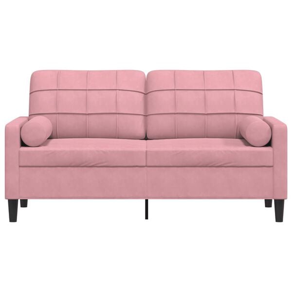 vidaXL 2-Sitzer-Sofa mit Zierkissen Rosa 140 cm Samt