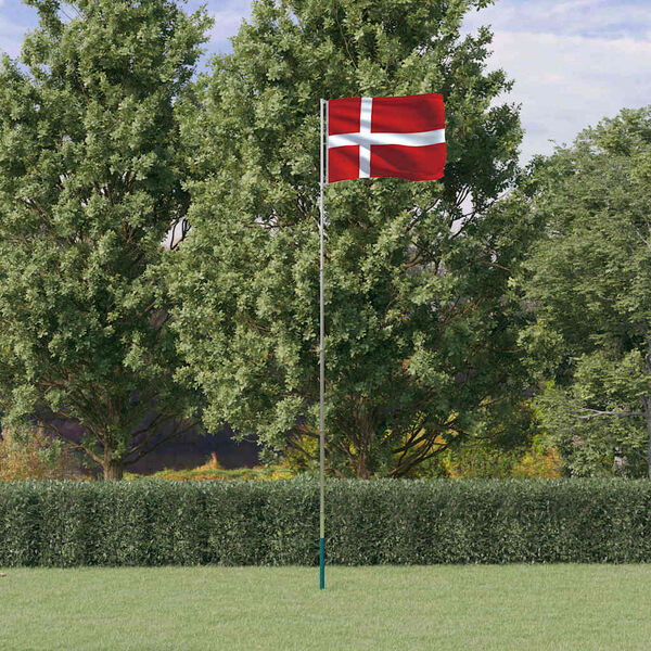 vidaXL Flagge D&auml;nemarks mit Mast 5,5 m Aluminium