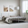 vidaXL Bettgestell mit Kopf- und Fu&szlig;teil Metall Wei&szlig; 193x203 cm