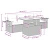 vidaXL 5-tlg. Garten-Sofagarnitur mit Kissen Grau Poly Rattan