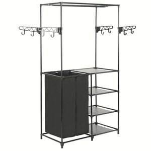 vidaXL Kleiderst&auml;nder Stahl und Vliesstoff 87x44x158 cm Schwarz