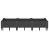 vidaXL Pflanzkasten mit Erdspie&szlig;en Schwarz 125x40x28,5 cm PP