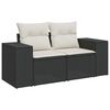 vidaXL Gartensofa-set mit Kissen 8 pcs Schwarz und Creme Poly Rattan