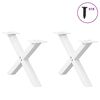 vidaXL Couchtischbeine X-Form 2 Stk. Wei&szlig; 60x(30-31) cm Stahl