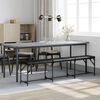 vidaXL Essbank Schwarz 186x32x45 cm Stahl und Kunstleder