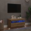 vidaXL TV-Schrank mit LED-Leuchten Artisan-Eiche 80x35x40 cm