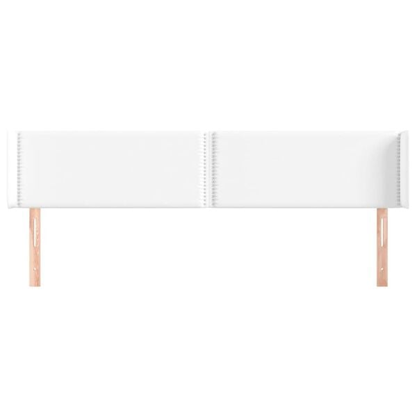 vidaXL Kopfteil mit Ohren Wei&szlig; 203x16x78/88 cm Kunstleder