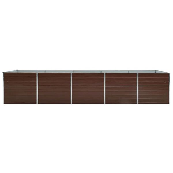 vidaXL Garten-Hochbeet Verzinkter Stahl 400x80x45 cm Braun