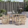 vidaXL Gartenst&uuml;hle mit Kissen 4 Stk. Beigemischung Poly Rattan