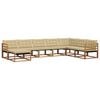 vidaXL Outdoor-Sofagarnitur 8 stk. Natur und Beige Massivholz Akazie