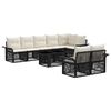 vidaXL Gartensofa-set 9 stk. Schwarz und Cremewei&szlig; Poly-Rattan