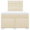 vidaXL Boxspringbett mit Matratze Creme 120x190 cm Stoff