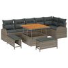 vidaXL Garten-Sofa-Set mit Kissen mit Speicher mit Kissen 9 pcs Grau