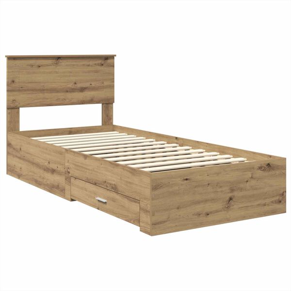 vidaXL Bettrahmen Artisan-Eiche 100 x 200 cm Holzwerkstoff