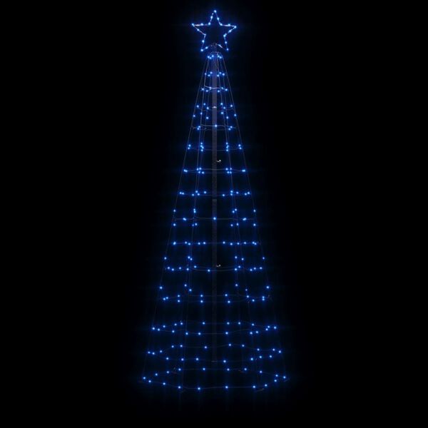 vidaXL LED-Weihnachtsbaum mit Erdspie&szlig;en 220 LEDs Blau 180 cm