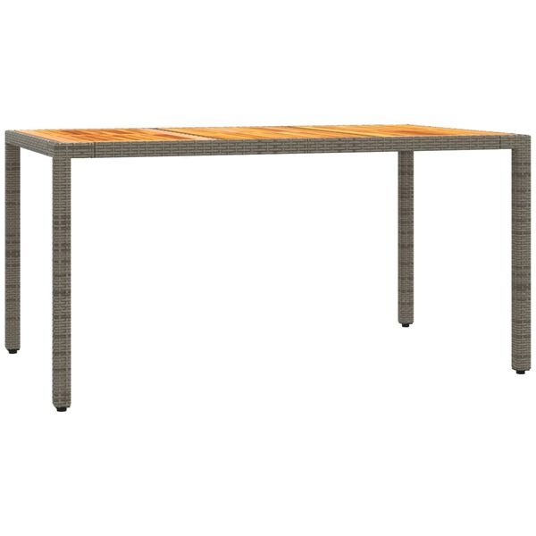 vidaXL 7-tlg. Garten-Essgruppe mit Kissen Grau Poly Rattan