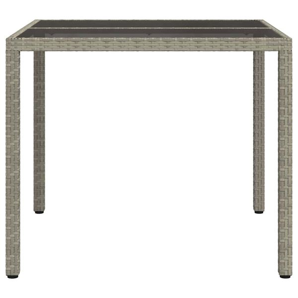 vidaXL Gartentisch Grau 90 x 90 x 75 cm Poly-Rattan