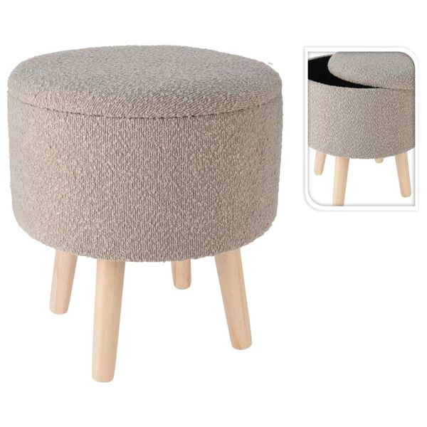 Home&Styling Hocker mit Stauraum &Oslash;35x40 cm Taupe