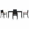 vidaXL Garten Essgruppe 5 pcs Schwarz Pulverbeschichteter Stahl