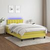 vidaXL Boxspringbett mit Matratze & LED Gr&uuml;n 120x200 cm Stoff