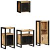 vidaXL Badezimmerm&ouml;bel-Set 4 pcs Braun und Schwarz Massivholz Mango