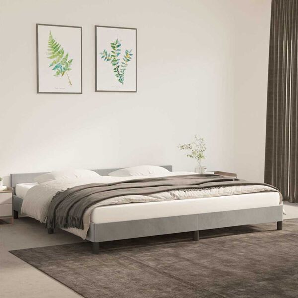 vidaXL Bettgestell ohne Matratze Hellgrau 200x200 cm Samt