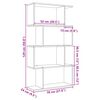 vidaXL Raumteiler-B&uuml;cherregal 4 B&ouml;den Altholz-Optik 70x24x129 cm