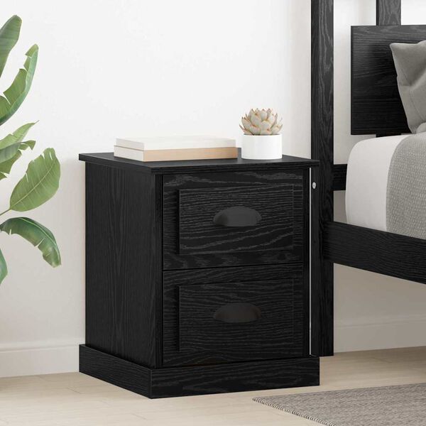 vidaXL Nachttisch Schwarz Eichen-Optik 39 x 39 x 47,5 cm Holzwerkstoff