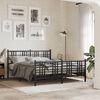 vidaXL Metallbett ohne Matratze mit Fu&szlig;teil Schwarz 160x200 cm