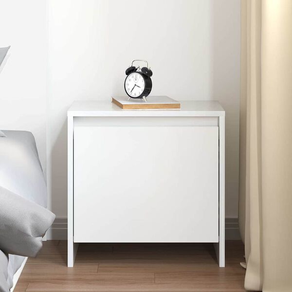vidaXL Nachttisch Hochglanz-Wei&szlig; 45x34x44,5 cm Holzwerkstoff