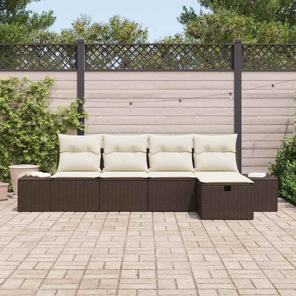 vidaXL Sofa Set mit Kissen 6 pcs Poly-Rattan
