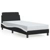 vidaXL Bettgestell Dover Schwarz-Wei&szlig; 90x190 cm Kunstleder