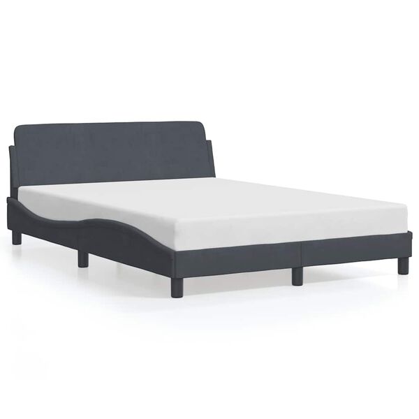 vidaXL Bettgestell "Dover" Dunkelgrau 140x200 cm Samt