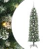 vidaXL K&uuml;nstlicher schlanker Weihnachtsbaum Gr&uuml;n und Wei&szlig; 150 cm