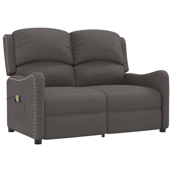 vidaXL 2-Sitzer Massagesessel Dunkelgrau Stoff