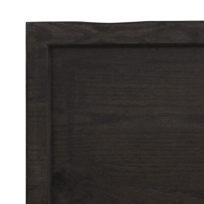 vidaXL Waschtischplatte Dunkelbraun 40x30x(2-6)cm Massivholz Behandelt