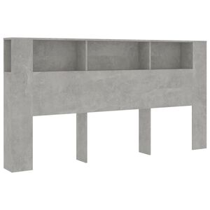 vidaXL Kopfteil mit Ablagen Betongrau 200x18,5x104,5 cm