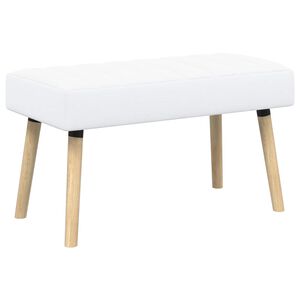 vidaXL Kanalgepolsterte Bank Wei&szlig; 80 x 40 x 46 cm Stoff
