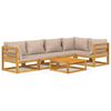vidaXL 6-tlg. Garten-Lounge-Set mit Taupe Kissen Massivholz