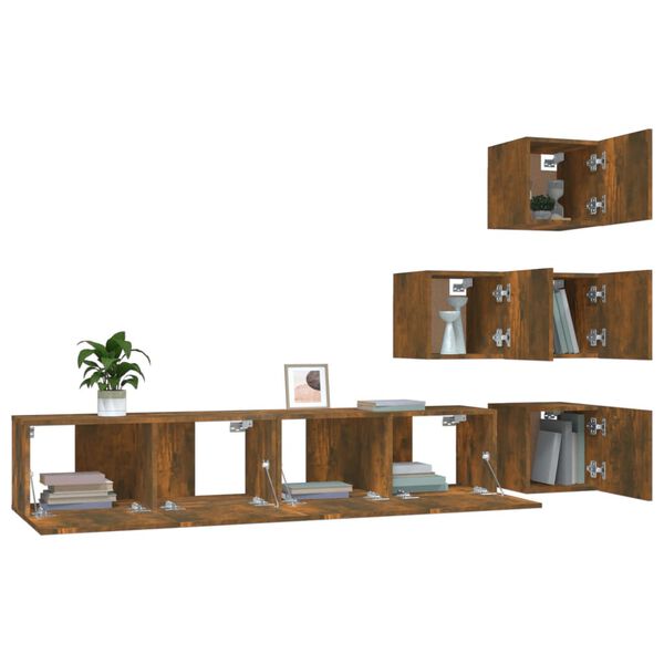 vidaXL TV-Wandschrank R&auml;uchereiche Holzwerkstoff